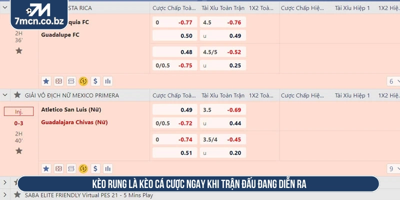 Mẹo Chơi Kèo Rung Hiệu Quả Và Chiến Lược Bắt Tỷ Lệ Chuẩn 1 Kèo rung là kèo cá cược ngay khi trận đấu đang diễn ra